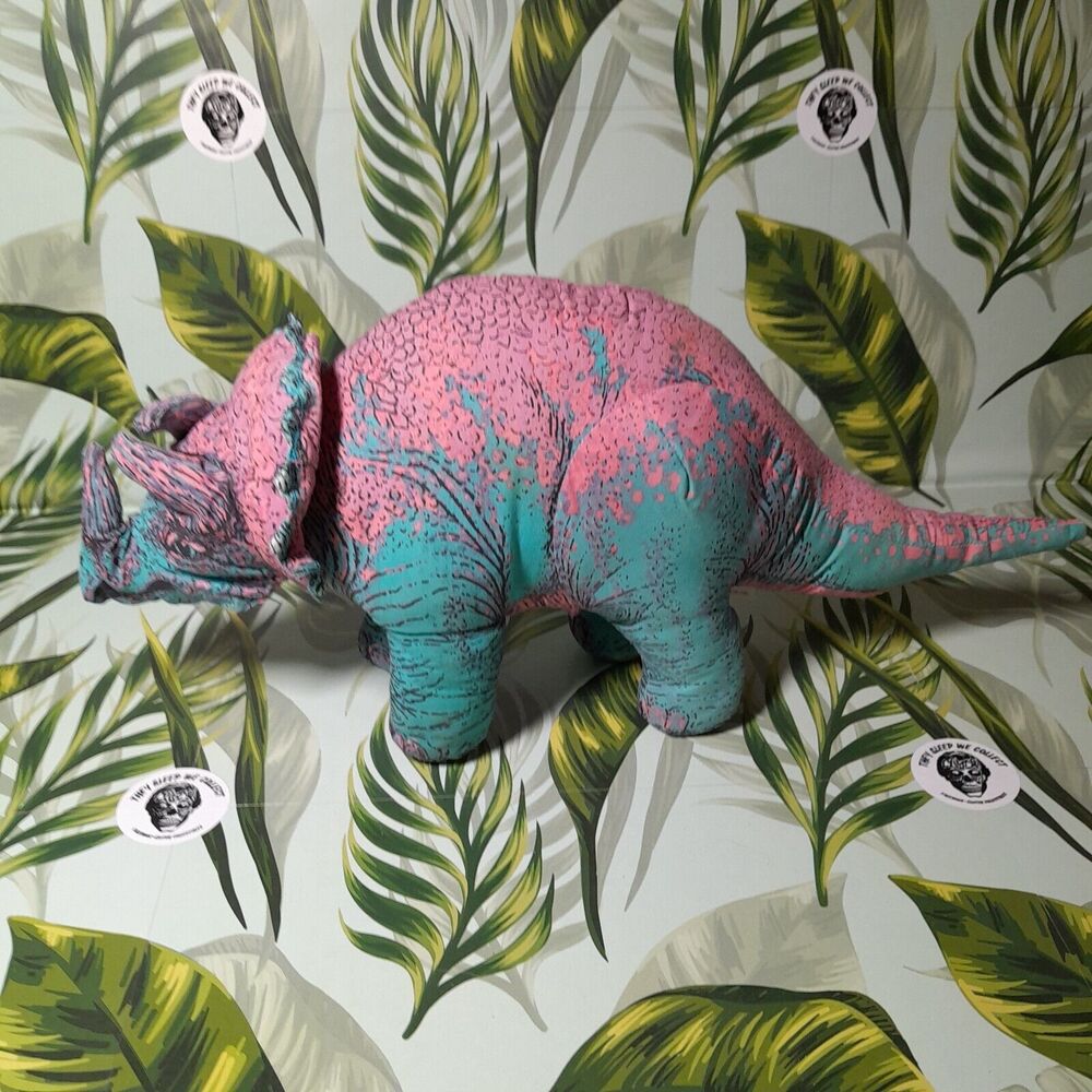 Vintage 1991 GREAT AMERICAN FUN CORP. TRICERATOPS Dinosaur Stuffed Y2K Retro